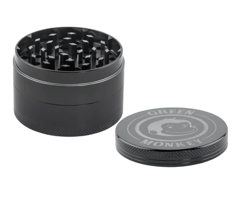Green Monkey 63mm 4 piece grinder. black color.