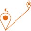 Location and direction icon orange color