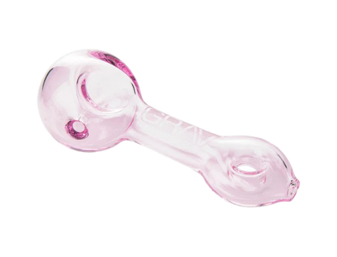 GRAV Glass Mini Spoon Pipe. Translucent Pink Color.