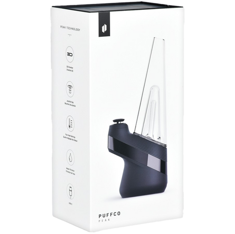 New Puffco Peak Vape device box. Black color white package.