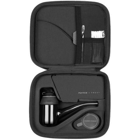 Puffco Proxy device in black in black case.