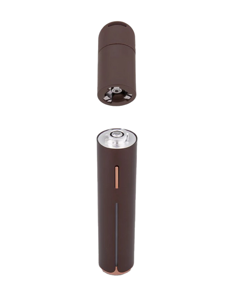 Puffco Pivot device open showing the connection. Mocha Color