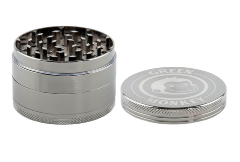 Green Monkey 63mm 4 piece grinder. gun metal color.