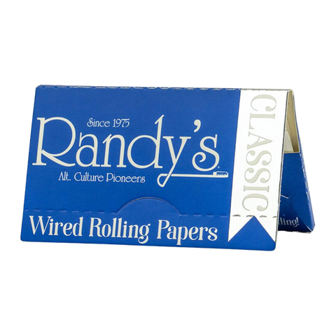 Randys Classic wired rolling papers. blue package with white accents.