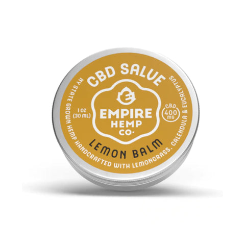 Empire Hemp Co. Lemon CBD Balm 1oz. Orange Color tin.