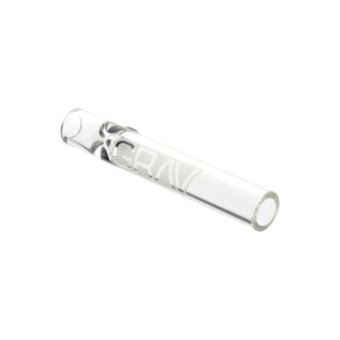 GRAV Glass One Hitter, clear with frosted logo. 