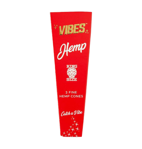 Hemp Vibes King Size hemp cones. red package