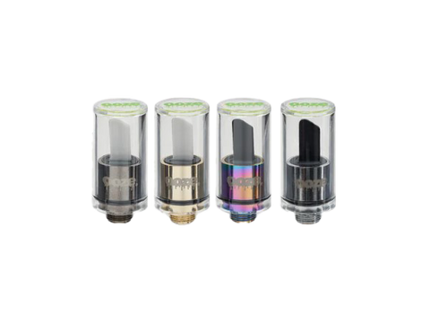 Ooze 510 Hotknife Attachments showing all colors available. Silver, gold, rainbow, and black.