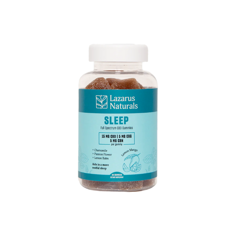 Lazarus Naturals Sleep Gummies 40ct. CBD CBG CBN. Blue package. 