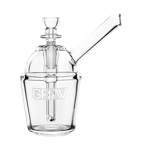 GRAV Glass Slush Cup pocket bubbler. Clear color.