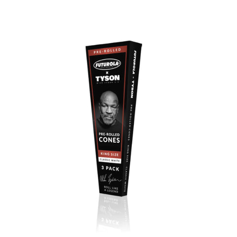 Tyson Brand king size pre-roll cones. 3 pack. Black packaging.