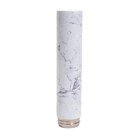 Chill Pipe metal neckpiece. White marble pattern.