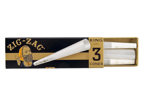 Zig Zag King Size cones 3 pack. black and tan package with white cones.
