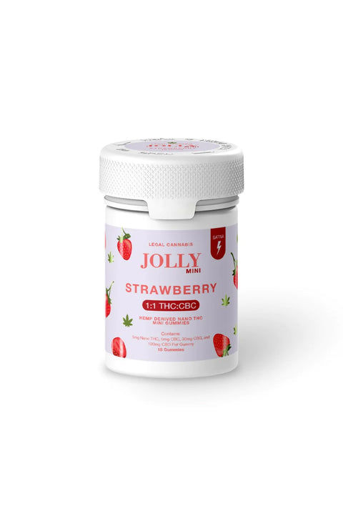 Jolly mini gummies, Strawberry flavor, red and white package