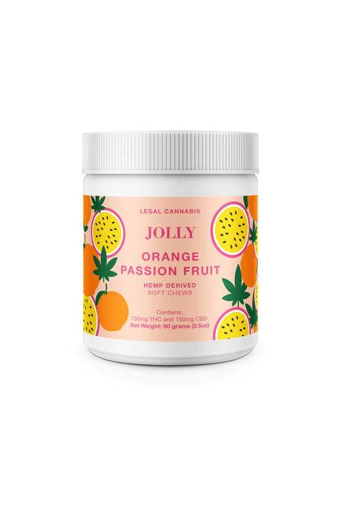 Jolly, orange passionfruit flavor, pink color