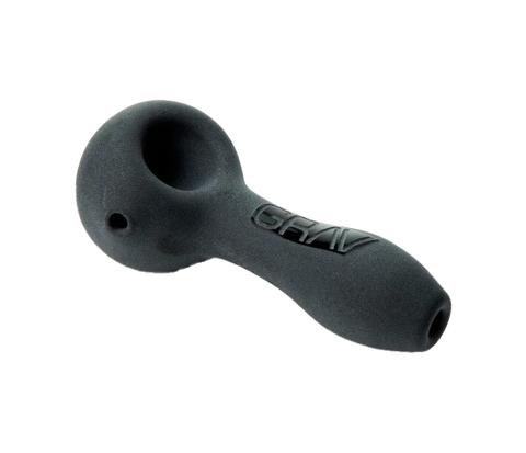 GRAV Glass sand blasted spoon. Textured black color. 