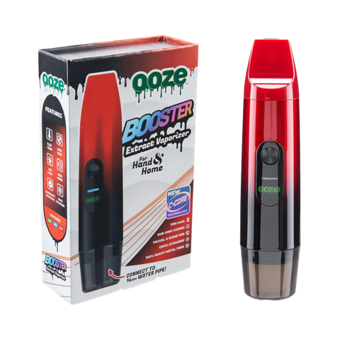 Ooze Booster Extract Vaporizer device in Red. White and Red package.