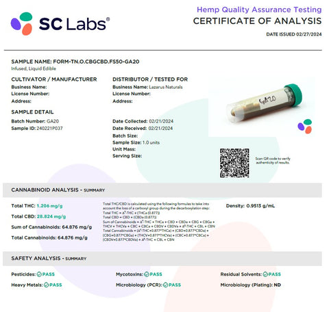 Lazarus Naturals CBG:CBG Tincture