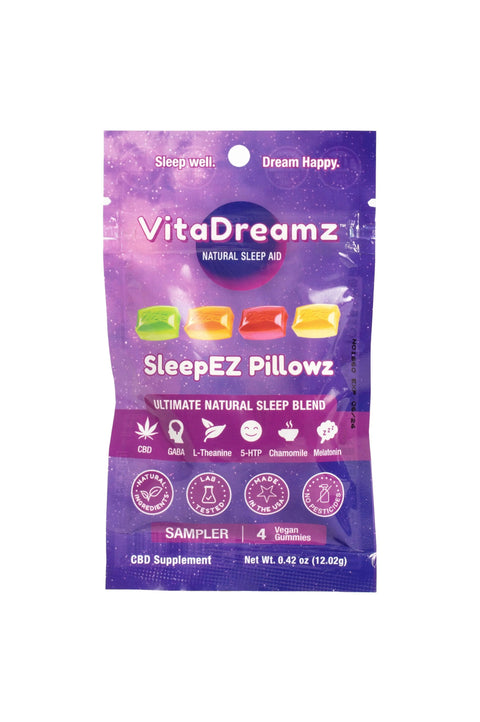 Vita Dreamz Sleep EZ pillows sample 4 pack, purple package