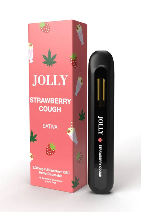 Jolly CBD disposable, Strawberry Cough flavor, pink packaging
