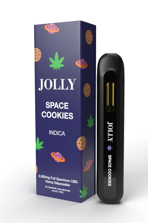 Jolly CBD disposable, Space cookies flavor, dark blue packaging