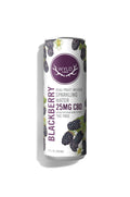 WYLD Blackberry CBD Seltzer. White can with purple lettering.