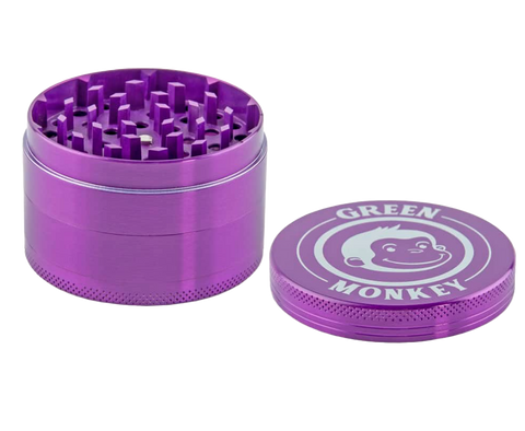 Green Monkey 63mm 4 piece grinder. Purple color