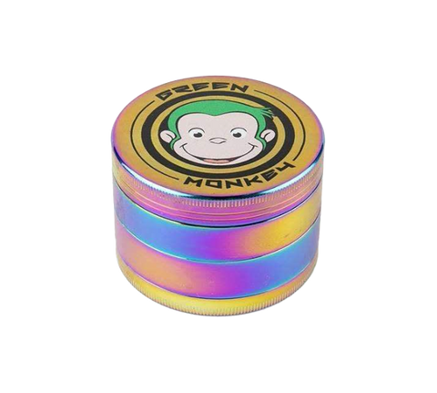 Green Monkey 63mm 4 piece grinder. Rainbow color