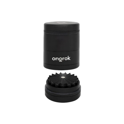 Black ONGROK Grinder showing the texture on the grind wheel. 