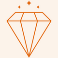 Diamond Shaped icon orange color