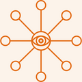 eyeball / pathogen icon orange color