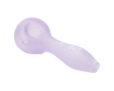 GRAV Glass Sand Blasted Spoon. Textured lavender color