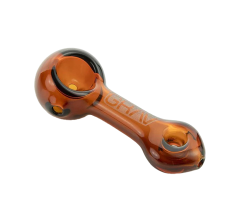 GRAV Glass Mini spoon pipe. Translucent Amber color