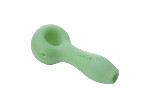 GRAV Glass Sand Blasted Spoon. Textured Mint Color.