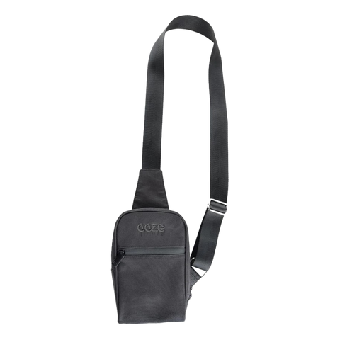 Ooze Black Traveler Smell Proof Bag. Black pouch black straps. 