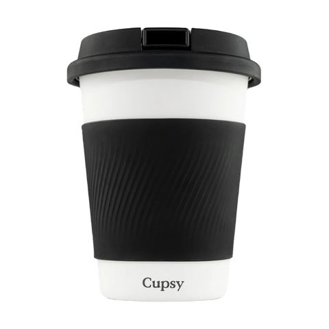 Puffco Cupsy Discrete Water Pipe. Black and White Color.