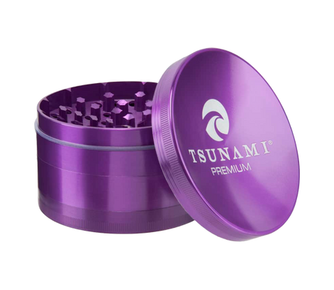 Tsunami 100mm 4 piece grinder in purple