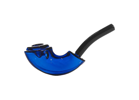 GRAV Glass Rocker Sherlock Pipe. Blue and Black Color.