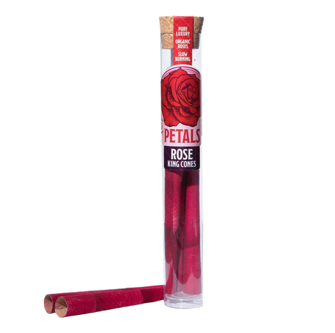 Petals Rose King Size Cones 2 pack. clear tube with red cones. 