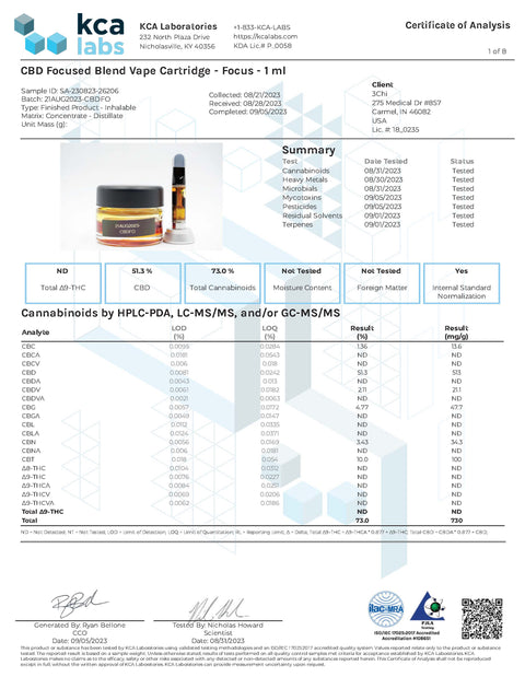 3 Chi CBD Focus Cart