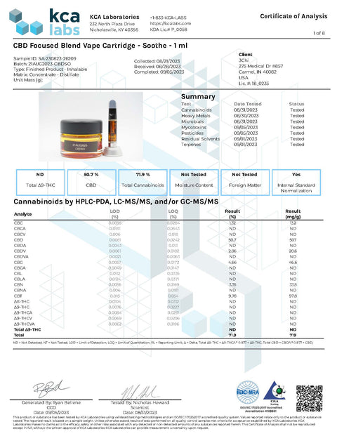 3 Chi CBD Soothe Cart