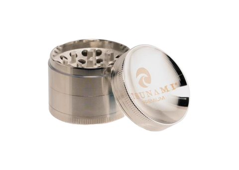 Tsunami 50mm 4 piece grinder in silver.