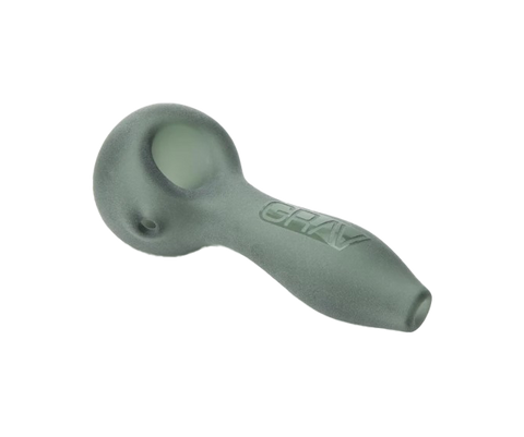 GRAV Glass Sand Blasted Spoon. Textured smoke color.