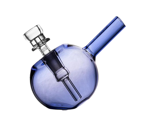 GRAV Glass Spherical Pocket Bubbler. Translucent blue color. 