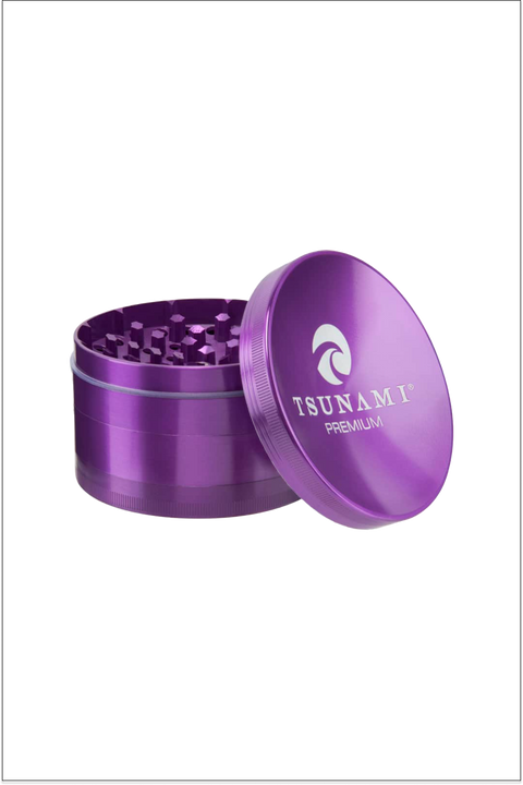 Tsunami 100mm 4 piece grinder in purple