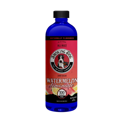 Smoking Dog Watermelon Lemonade, 100mg Delta-9 per bottle, pink bottle