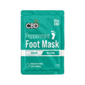 CBDfx Peppermint FootMask, Mint package with white lettering.