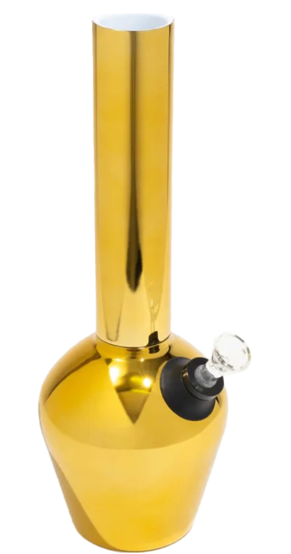 Chill Pipes Gold Mirror metal pipe kit with glass bowl.