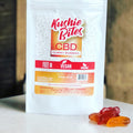 Kushie Bites CBD Vegan Bunnies. White and red package. 